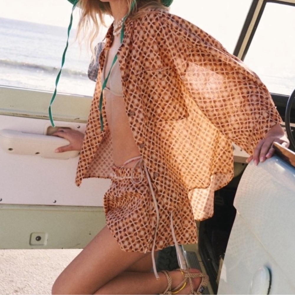 NWT  Intimately Free People Linen Daydreamer Set / Sand Combo